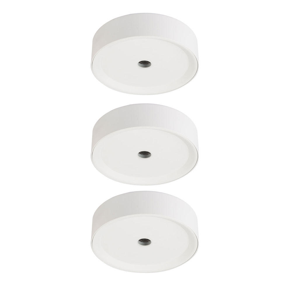 LED DECKENLEUCHTE Arthur Aluminium Weiß 3er Set - Weiß, Metall (15/15/4cm) - Globo Lighting