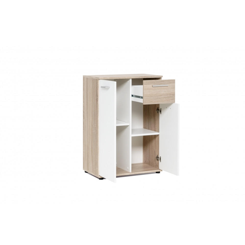 KOMMODE Jacky 60/85/35 cm Eiche Sonoma Sägerau - Sonoma Eiche, Holzwerkstoff (60/85/35cm) - Finori GmbH