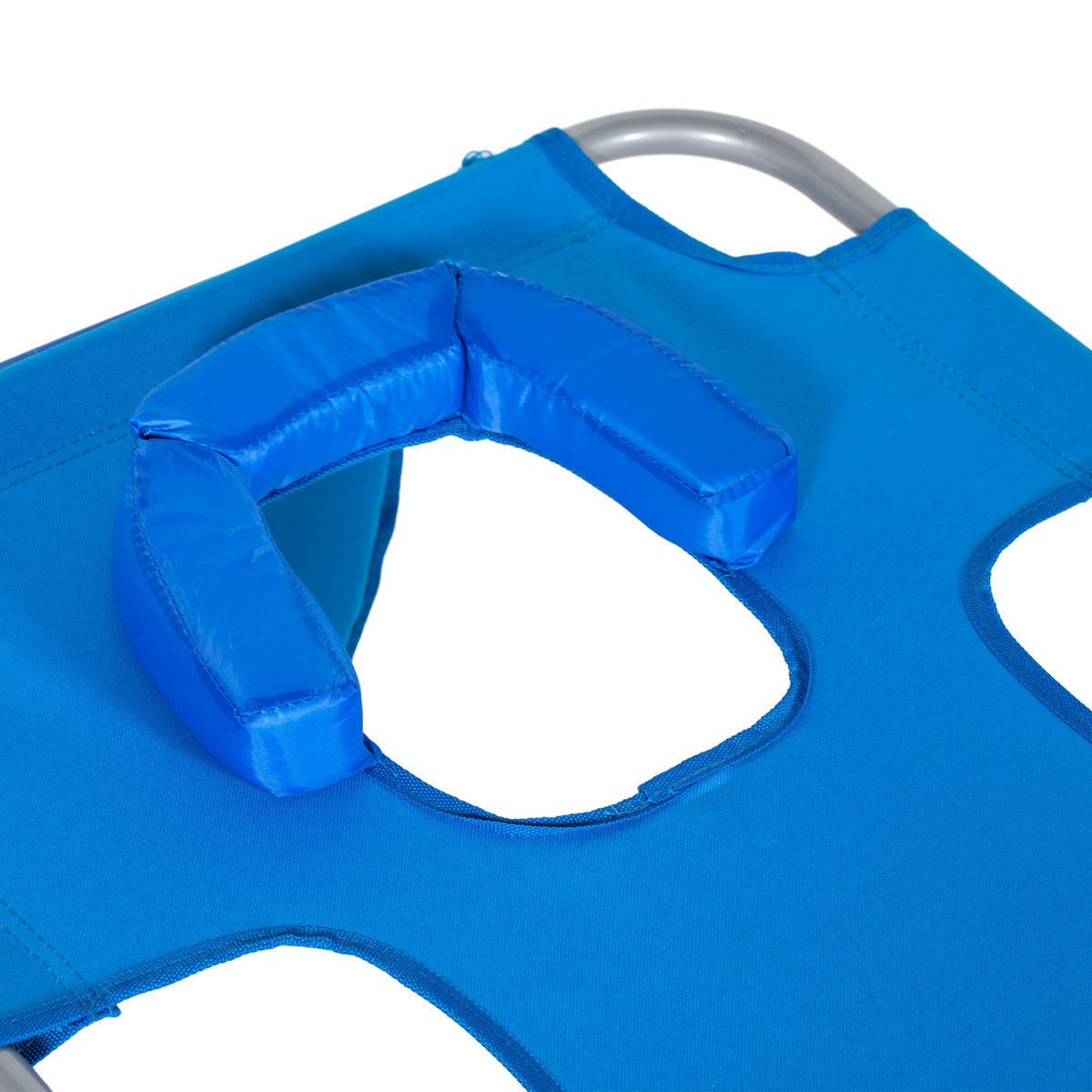 SONNENLIEGE klappbar, Seitentasche, Blau - Blau, Kunststoff (55/29/185cm) - Outsunny