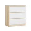 KOMMODE 3 Schubladen, Farbe: Sonoma-Eiche / Mattweiß, 78 x 70 x 39 cm - Weiß/Sonoma Eiche, Holzwerkstoff (70/78/39cm) - 3XE LIVING