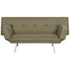 3-SITZER-SCHLAFSOFA Leinenoptik olivgrün/silber Bristol - Silberfarben/Grün, Textil (180/84/93cm) - Beliani