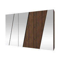 DREHTÜRENSCHRANK Zen 4L 300 cm - Nussbaumfarben/Schwarz, Holzwerkstoff/Kunststoff (300/202/50cm) - MIRJAN24