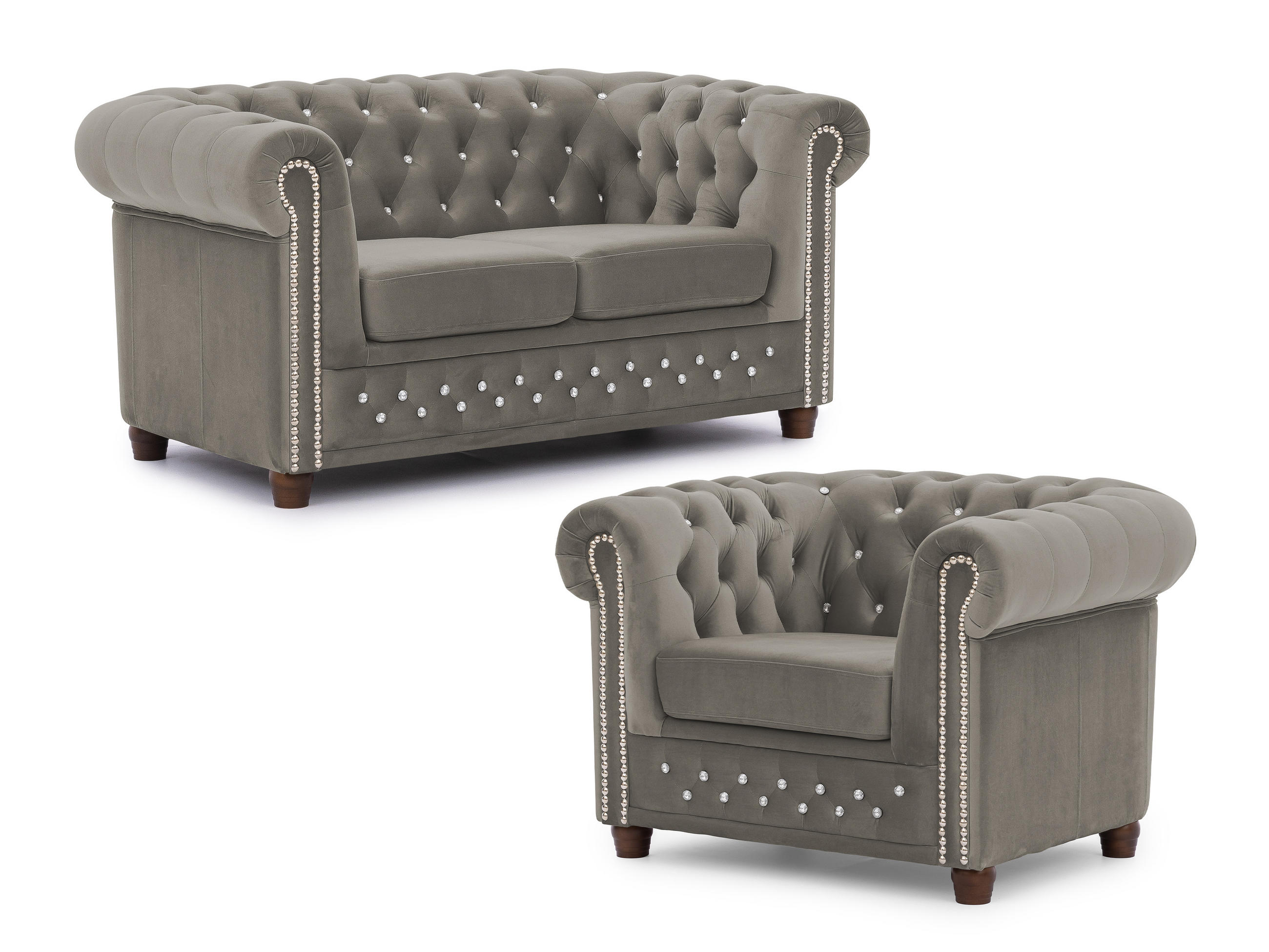 S-Style Sitzgarnitur Grau 148x72x86 cm