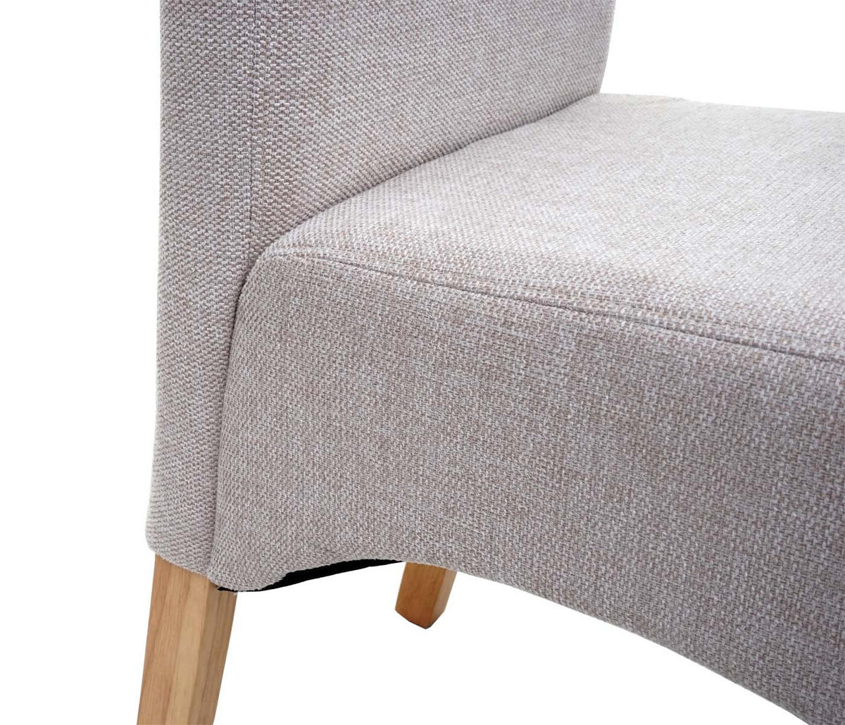 ESSZIMMERSTUHL 6er-Set gepolstert 100x44x56cm Sitzhöhe 48cm Stoff/Textil Creme Beige helle Beine - Beige, Textil (44/100/56cm) - CHEFGASTRO