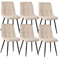 STUHL-SET 6 Stück Stoff-YZ6 - Beige, Textil (48/89/61cm) - HOMAVO