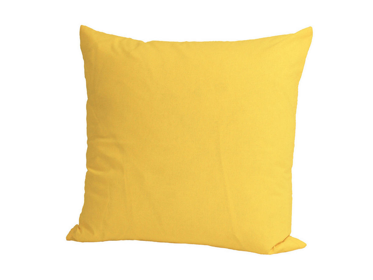 KISSENBEZUG Basic 100% Baumwolle gelb 40/40 cm - Gelb, Textil (40/40cm) - beties Heimtextil