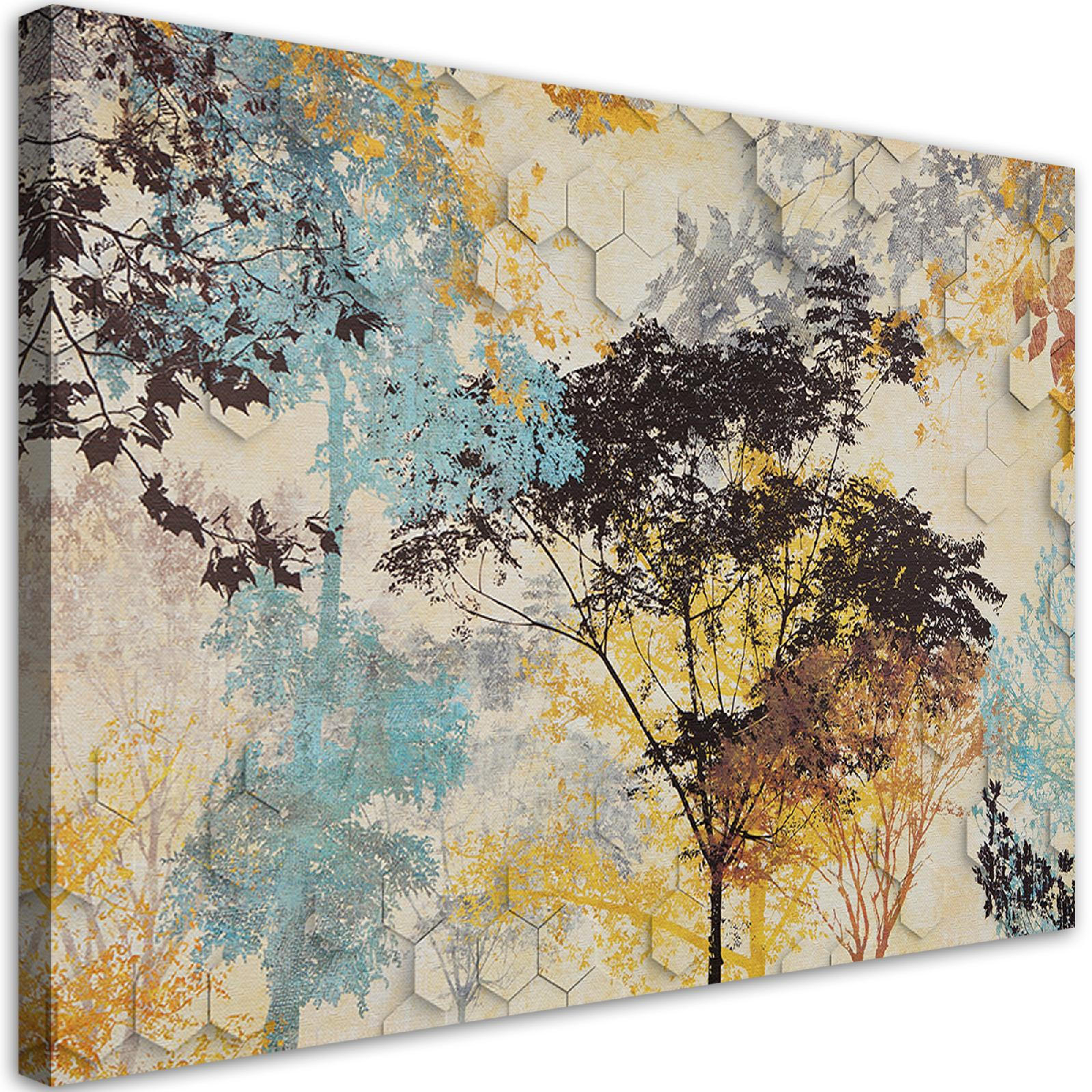 WANDBILD herbst wald bäume - Multicolor, Textil (60/40cm) - Feeby