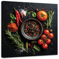 LEINWANDBILD Essen & Trinken 30x30cm - Rot, Textil (30/30cm) - Feeby