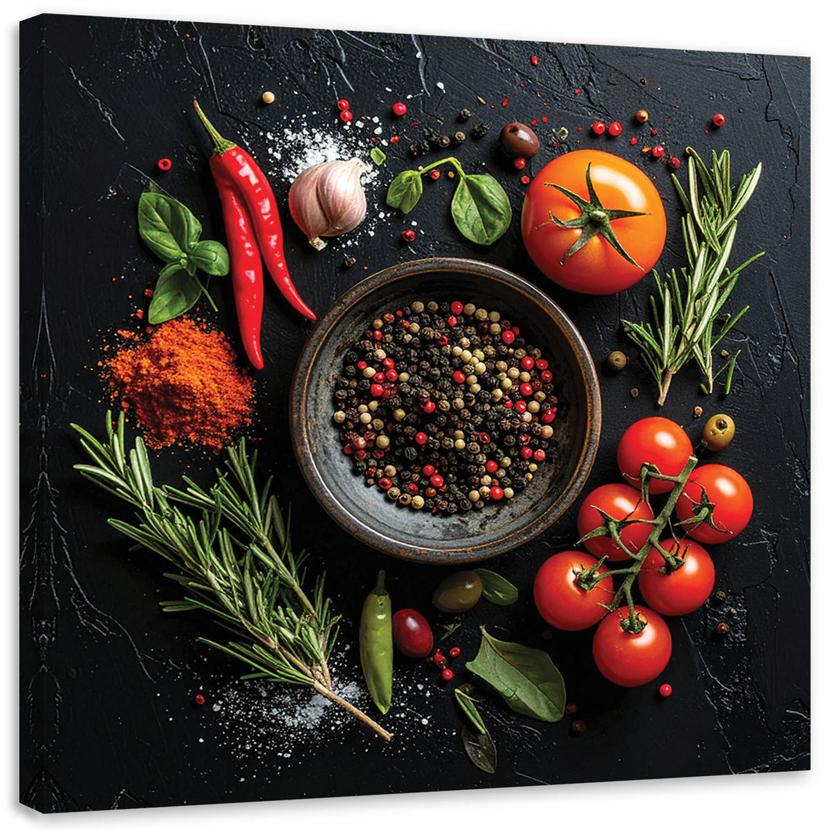 LEINWANDBILD Essen & Trinken 30x30cm - Rot, Textil (30/30cm) - Feeby