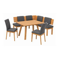 ECKBANKGRUPPE Modern Danny 2 für 7 Personen Massivholz Kernbuche/Grau - Kernbuche/Grau, Holz (194/85/155cm) - 58aufmkessel