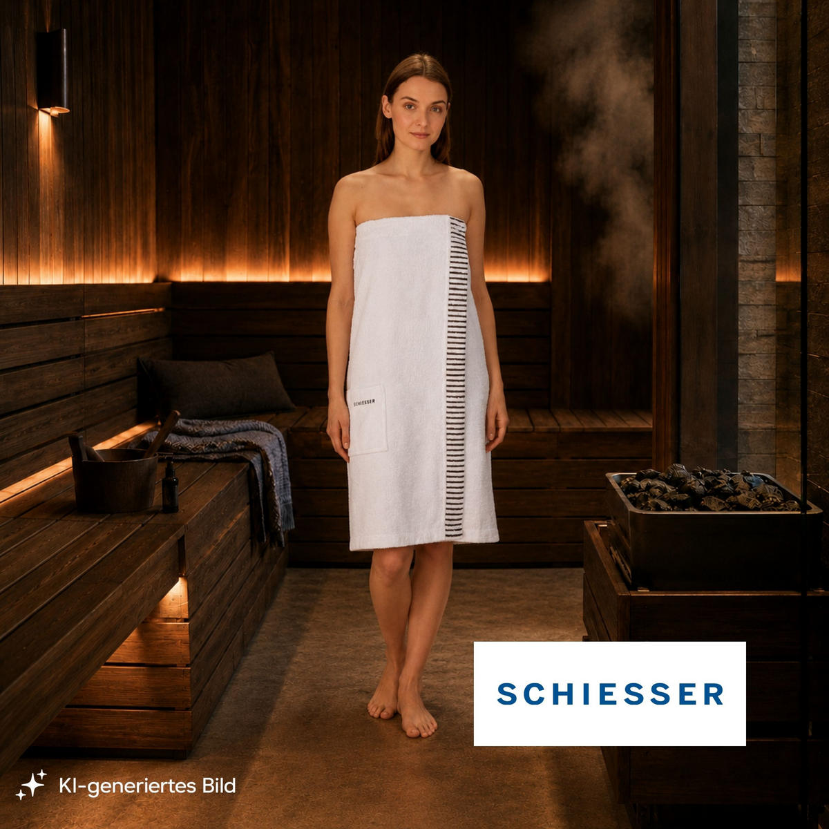 SAUNAKILT Rom Damen - 36-42 - Weiß - Weiß, Textil (80/130cm) - SCHIESSER