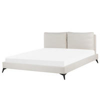 POLSTERBETT 180/200cm Helles Beige Melle - Beige, Naturmaterialen/Textil (180/200cm) - Beliani