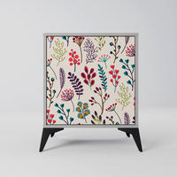 SIDEBOARD AUTUMN SUNDRIES, Grau, 57,5x42x70,5 cm, Schwarze Metall-Sternfüße - Multicolor/Schwarz, Holzwerkstoff/Metall (57.5/70.5/42cm) - SpaceRebels