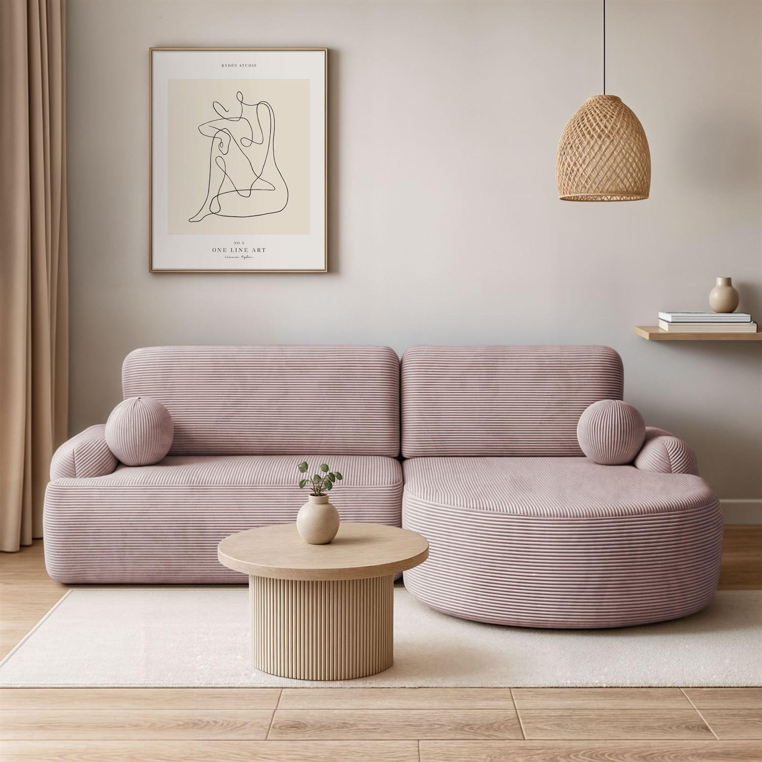 ECKSOFA CLEO II mit Schlaffunktion Version Rechte Poso 145 - Rosa, Textil (264/172cm) - Lookway