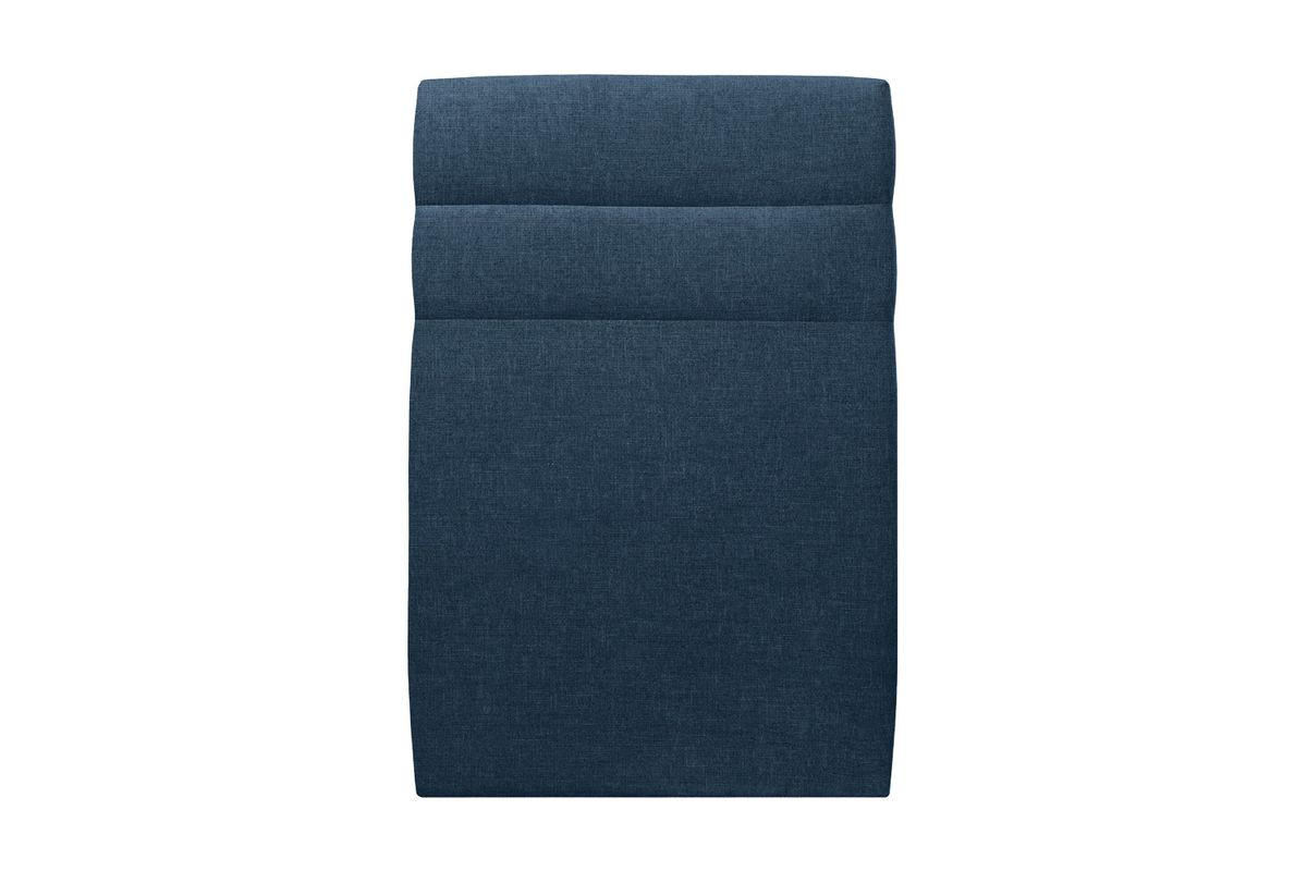 KOPFTEIL Modell Linien – Ozeanblauer Stoff 90 cm - Beige/Dunkelblau, Karton/Holz (90/120/10cm) - Sommeil de Plomb