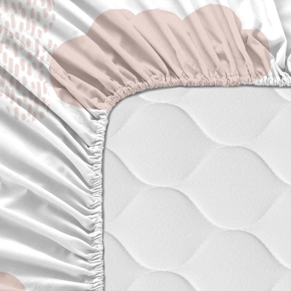 SPANNBETTTUCH clouds 105x200x32 cm rosa - Pink, Textil (105/200cm) - Happy Friday