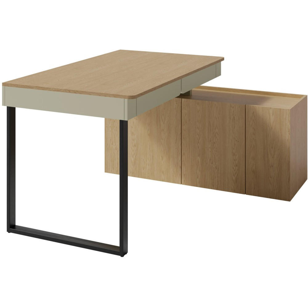Beautysofa SCHREIBTISCHKOMBINATION Lico Schreibtisch mit Kommode für Jugendzimmer, Eukalyptus jetzt nur online ➤
