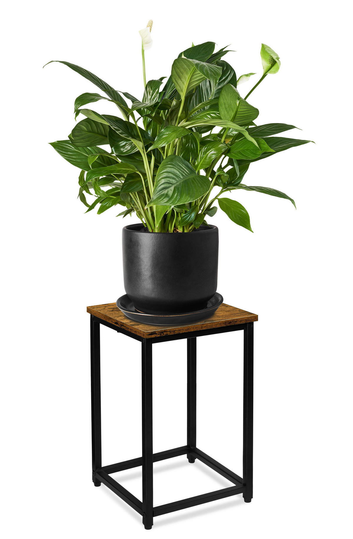 BLUMENSTÄNDER - Dunkelbraun, Holzwerkstoff/Metall (24/24/42.5cm) - Mat-Haus