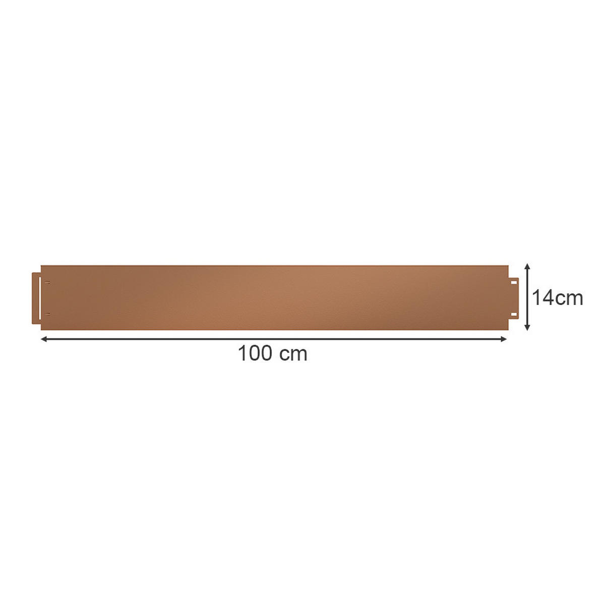 RASENKANTE Braun 100 x 14 cm 45 Meter - Braun, Metall (100/14/0.7cm) - Vicco