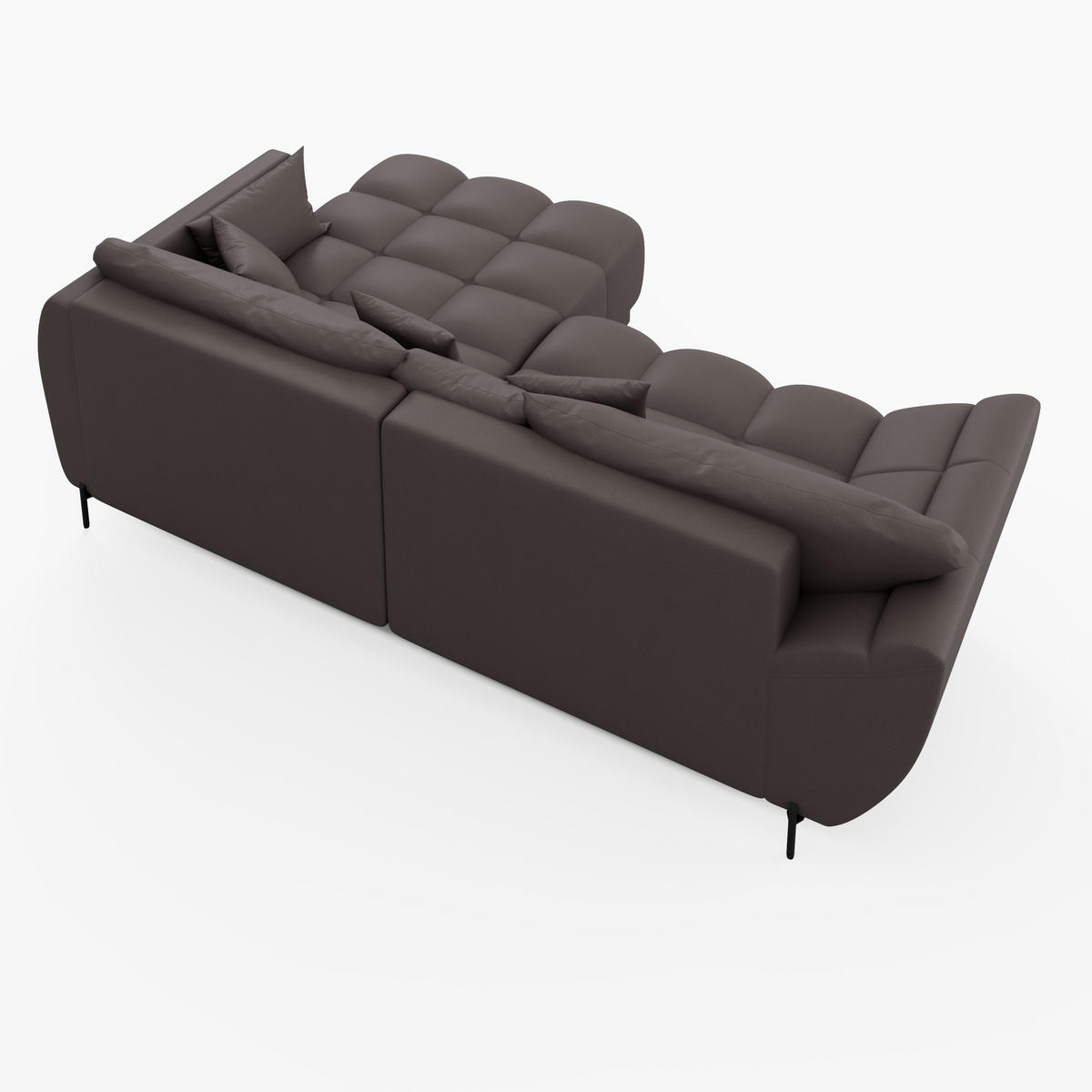 ECKSOFA LEGRO Rechts Schwarz Velours Pet Friendly L-Form Couch mit Schlaffunktion & Bettkasten - Schwarz, Holz (285/180cm) - Barchello
