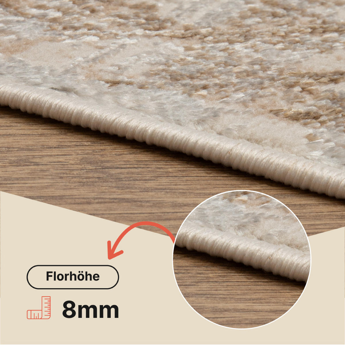 TEPPICH CRYSTAL Creme 250/350 cm - Creme, Textil (250/350cm) - Tapiso