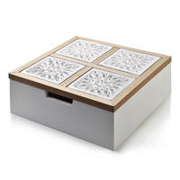 TEEBOX Sadie Weiß 10/25/25 cm Holz - Weiß, Holz (25/25/10cm) - Mondex