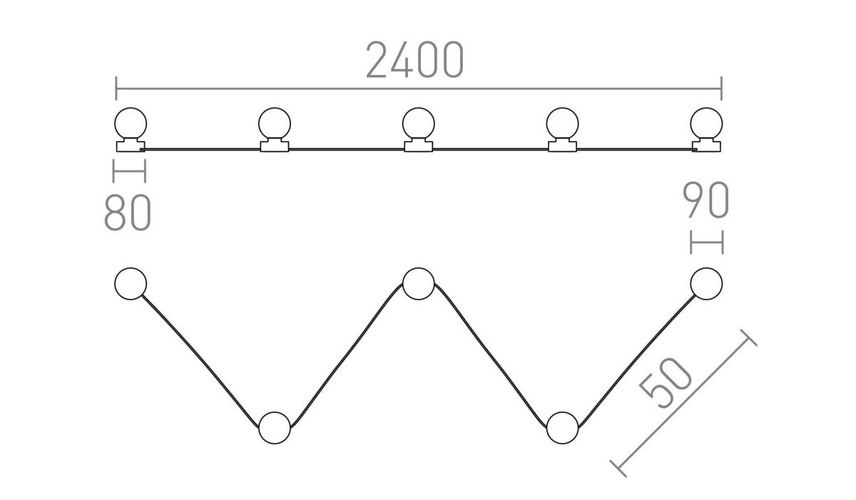 DECKENLEUCHTE VELA V Schwarz Opalglas 30 W - Schwarz, Glas (23.5/9/125cm) - Rendl