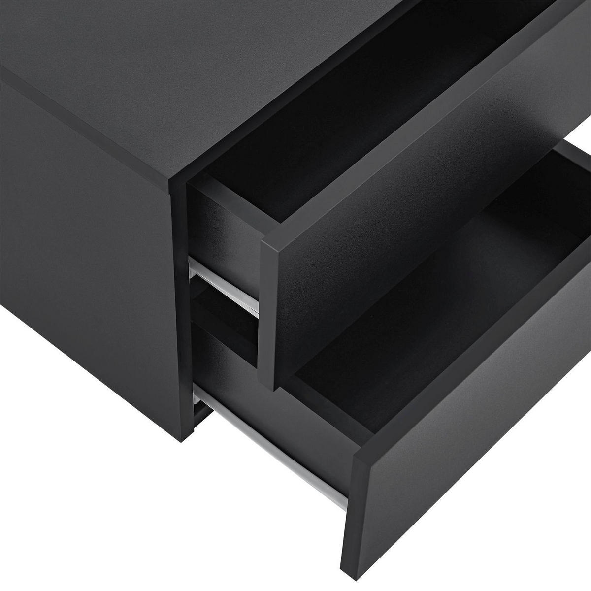 WANDSCHRANK Nachttisch mit 2 Schubladen Schwarz 40x29x30 cm - Schwarz, Holz (40/30/29cm) - Juskys