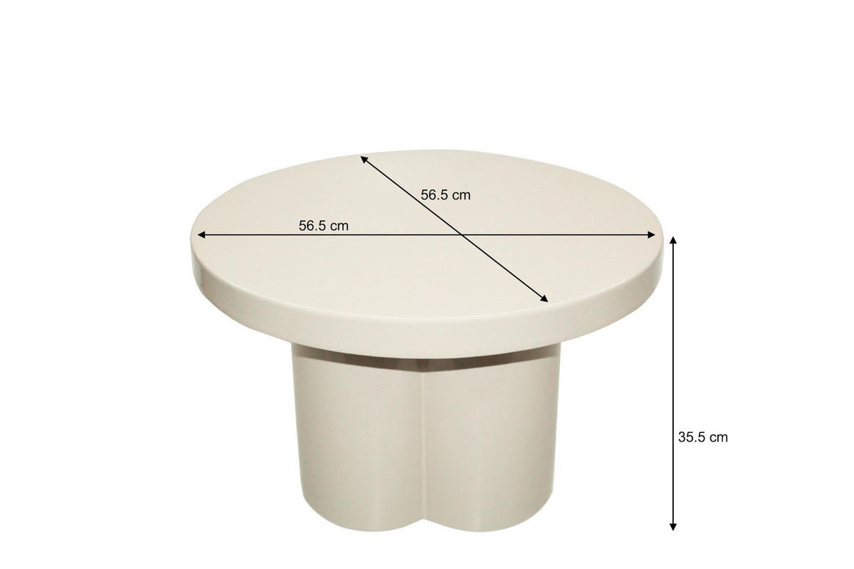 COUCHTISCH Noa Weiß 56.5 /56.5 /35.5 cm - Weiß, Metall (56.5/56.5/35.5cm) - Livingfurn