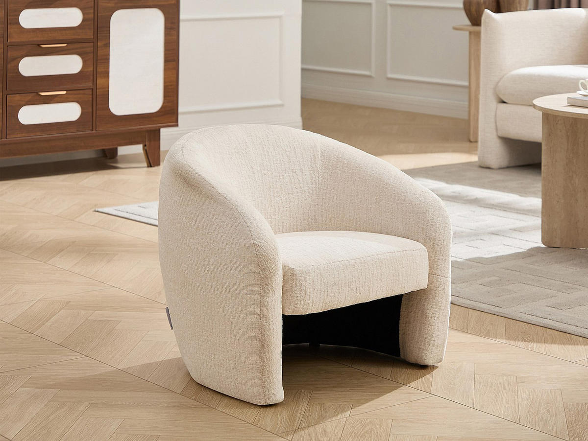 SESSEL mit gerader Rückenlehne - 1 Person - Stoff - Beige - - Beige, Textil (56/52/52cm) - Vente-Unique