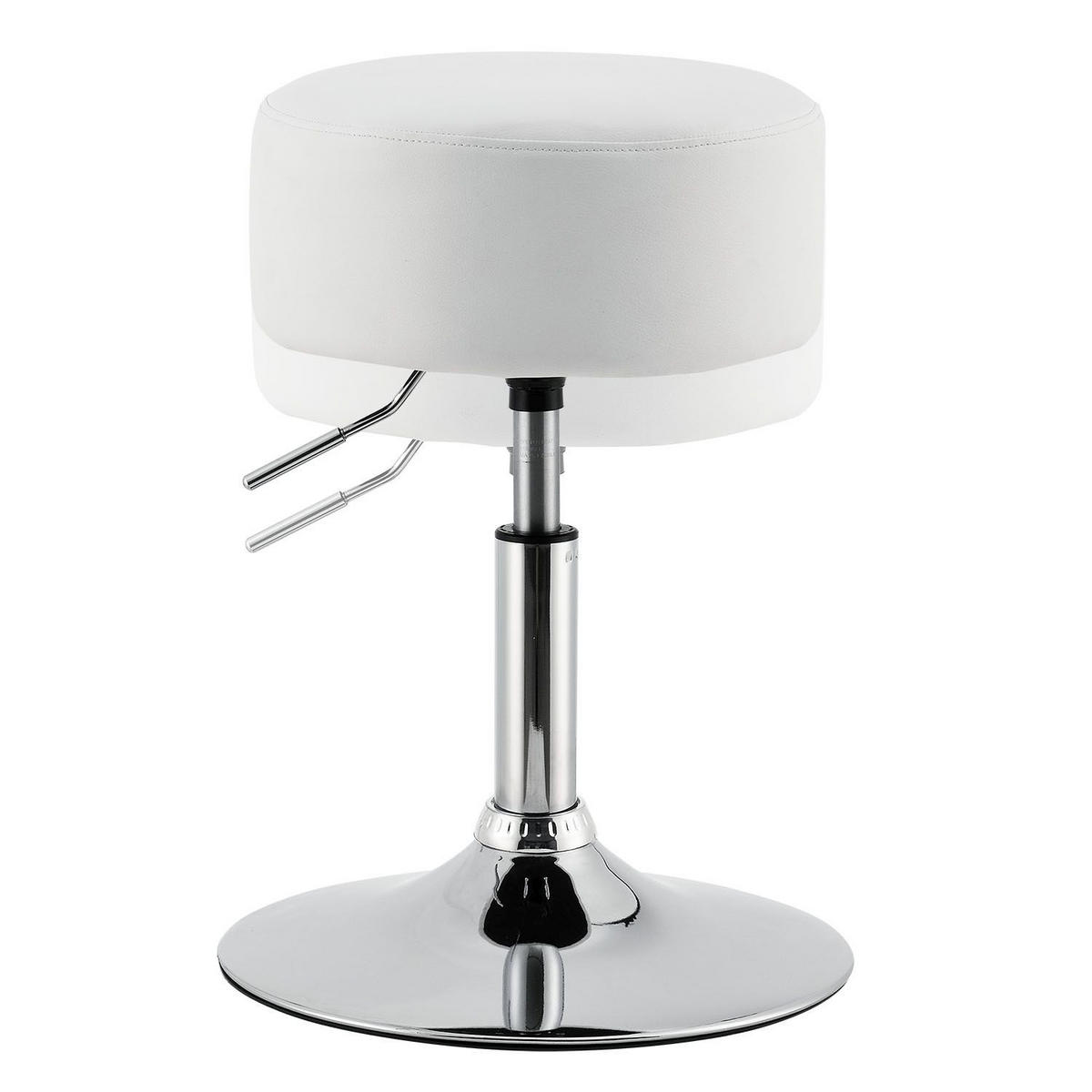 HOCKER Tonia weiß höhenverstellbar ideal für Schminktisch - Weiß, Textil (38.5/64/38.5cm) - Juskys
