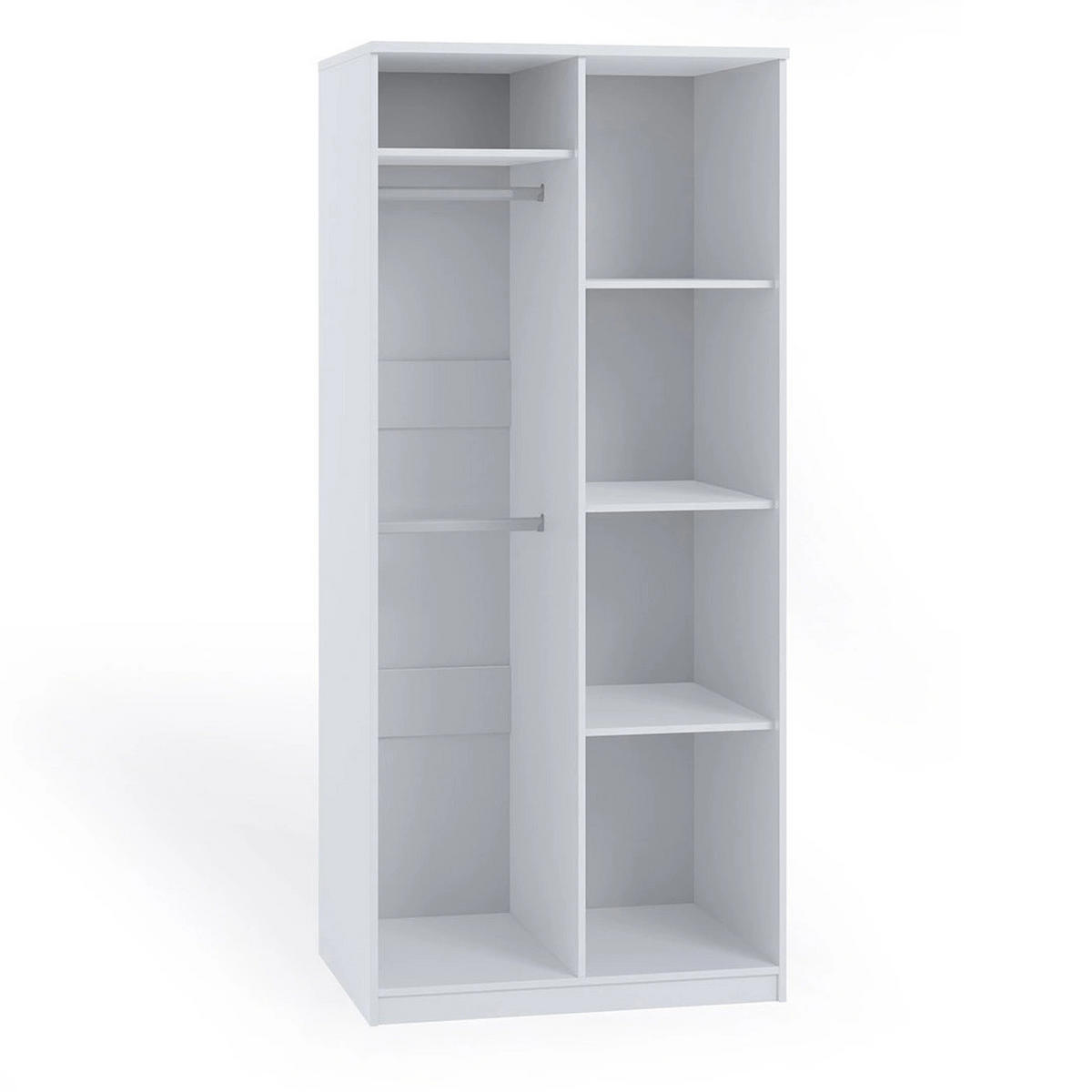 KLEIDERSCHRANK Tamiza 2-türig 90 cm breite - Silberfarben/Eiche Artisan, Holzwerkstoff/Kunststoff (90/202/65cm) - Ravio