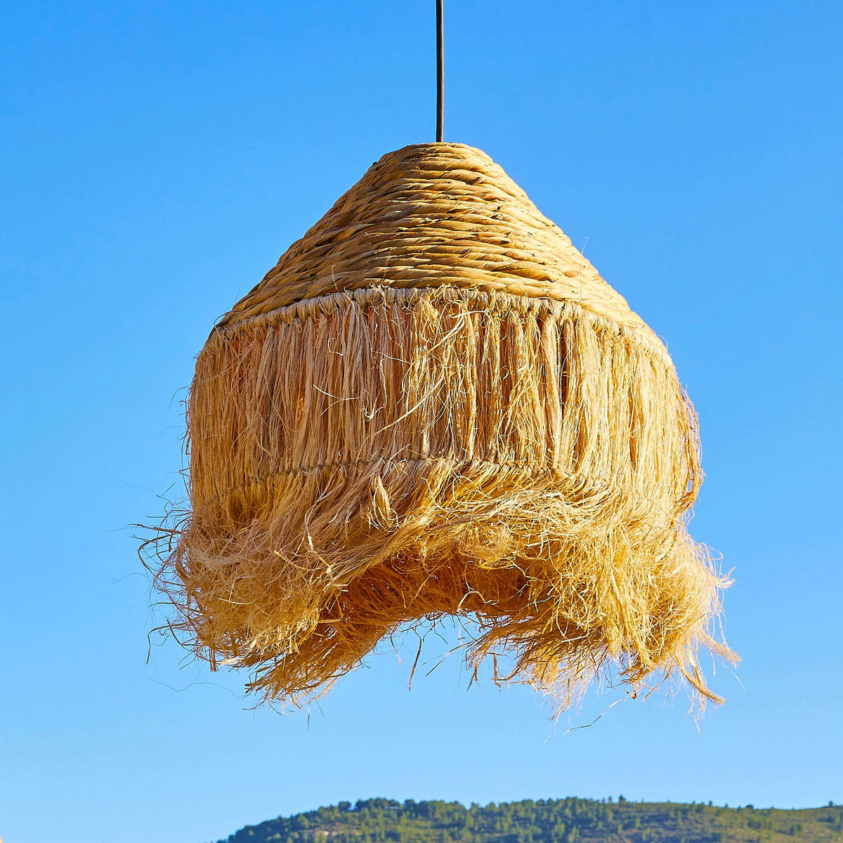 LEONORA D44 CM 5M netzbetriebene Pendelleuchte - Beige, Naturmaterialien (44/44/69cm) - Lumisky