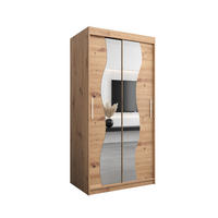 SCHWEBETÜRENSCHRANK 200/100/62 2-türig - Silberfarben/Eiche Artisan, Holz/Kunststoff (100/200/62cm) - MÖBEL KRYSPOL