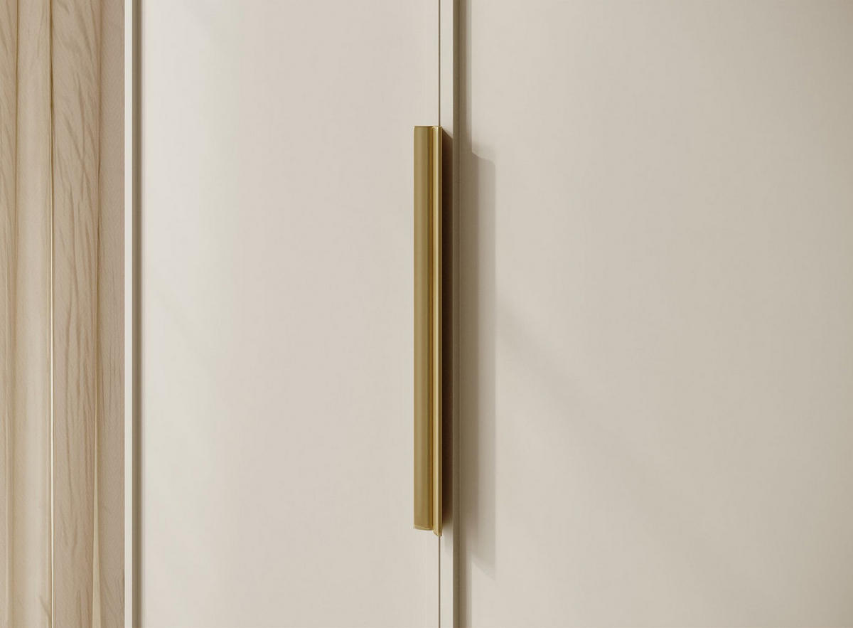 KLEIDERSCHRANK Frame Greige 150 cm - Taupe/Goldfarben, Holzwerkstoff/Metall (150/200.5/57cm) - Selsey