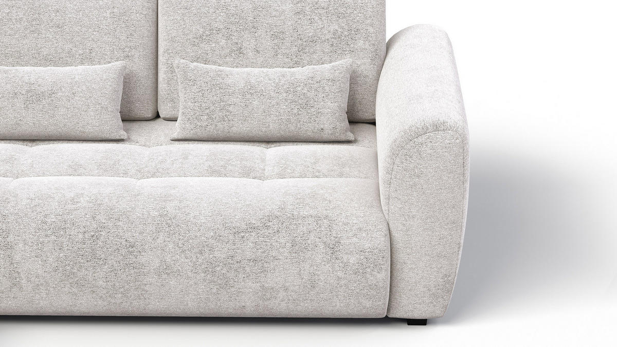 ECKSOFA SORENO 4-Sitzer, ecru - Ecru/Schwarz, Holz/Textil (293/171cm) - Courtois Laville