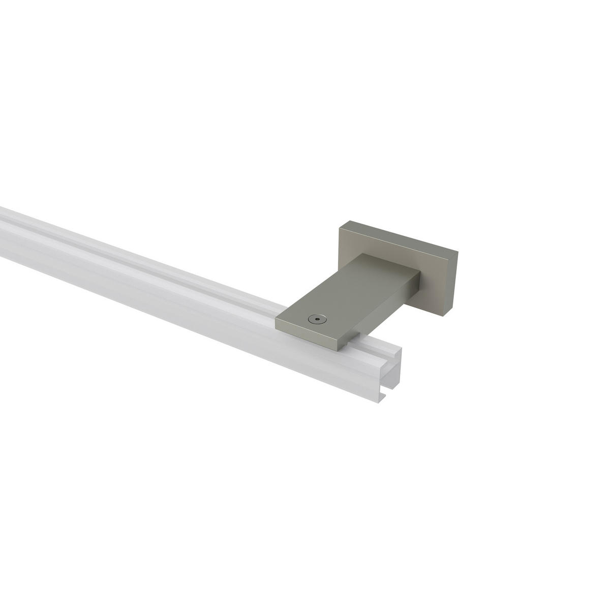 TRÄGER FÜR GARDINENSTANGEN INNENLAUF 20x20 mm, Quadline 1-läufig, Satin-Silber - Silberfarben, Metall (9.1/3.2/6.6cm) - INTERDECO