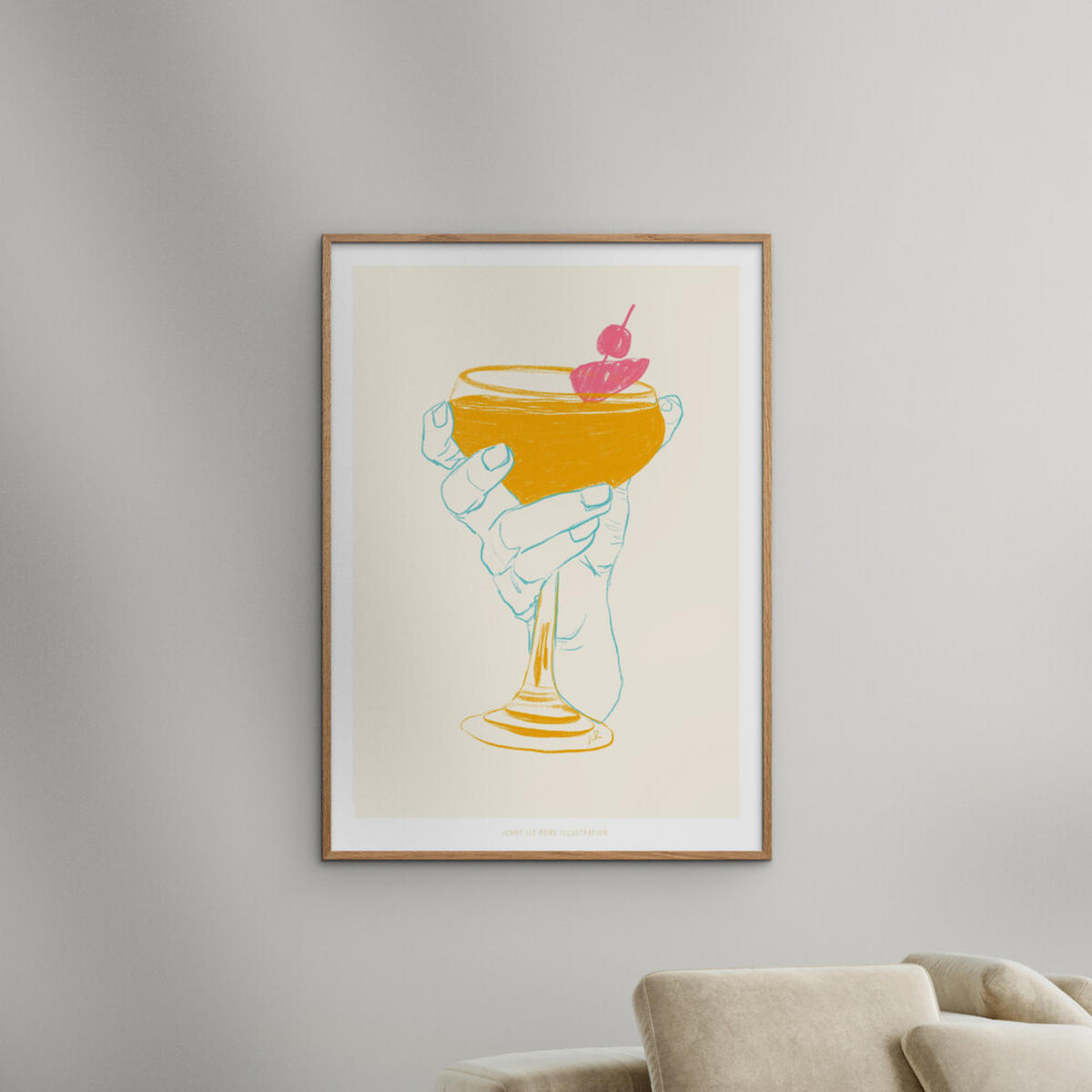 POSTER Jenny Liz Rome - Cocktail 1 - Orange, Papier (50/70/0.1cm) - Poster&Frame