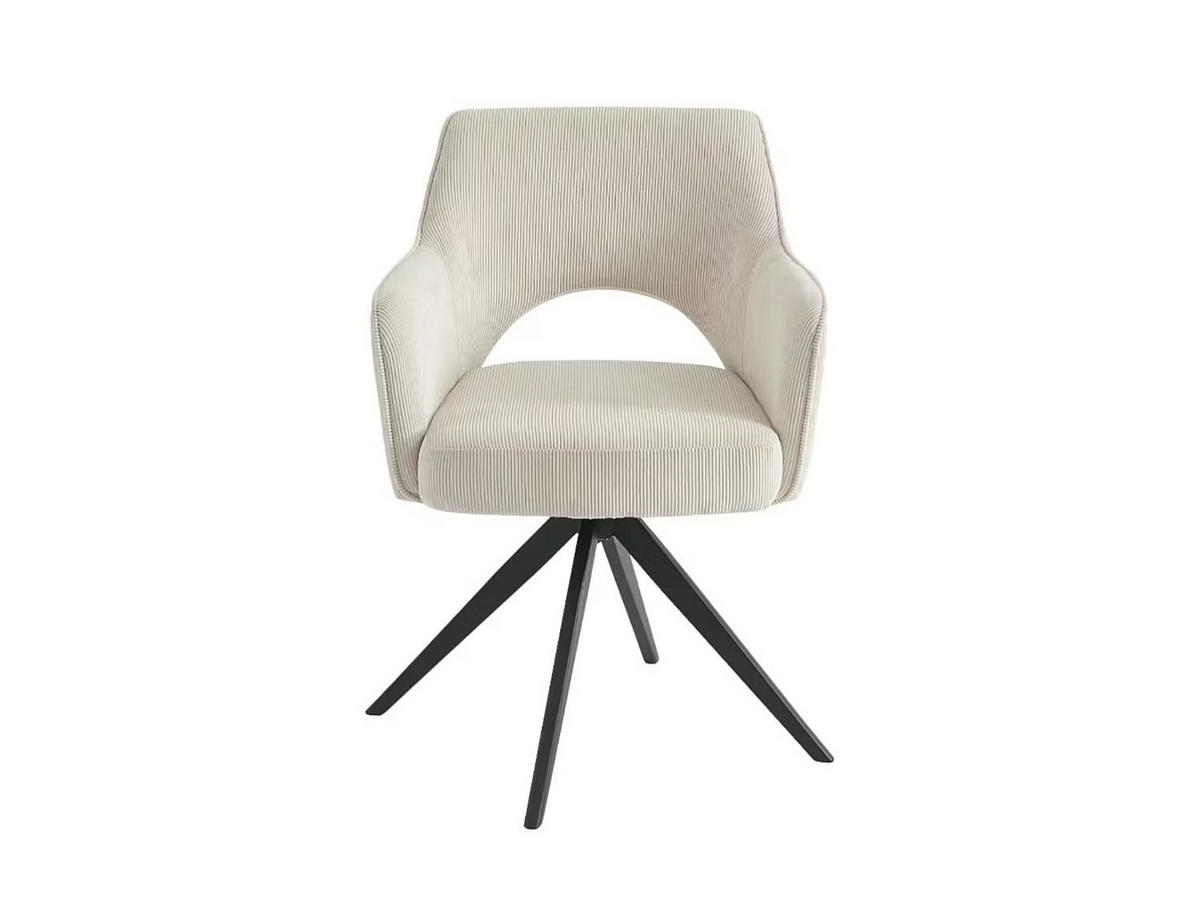 STUHL - 58cm x 59cm - Samt - beige - KONYA - Beige, Textil (58/84/59cm) - Vente-Unique