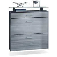 SCHUHSCHRANK Malea Fronten in Avola-Anthrazit - Anthrazit, Holzwerkstoff (89/96/23cm) - Vladon