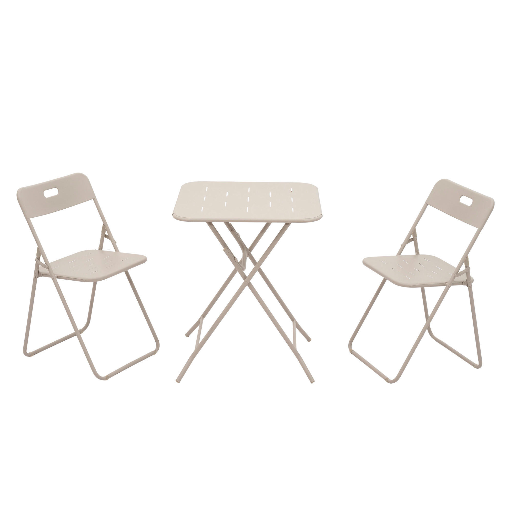 GARTENSET 60/73/60 cm Beige aus Stahl 3er Set - Beige, Metall - OKMYHOME