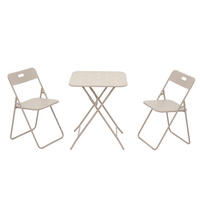 GARTENSET 60/73/60 cm Beige aus Stahl 3er Set - Beige, Metall - OKMYHOME