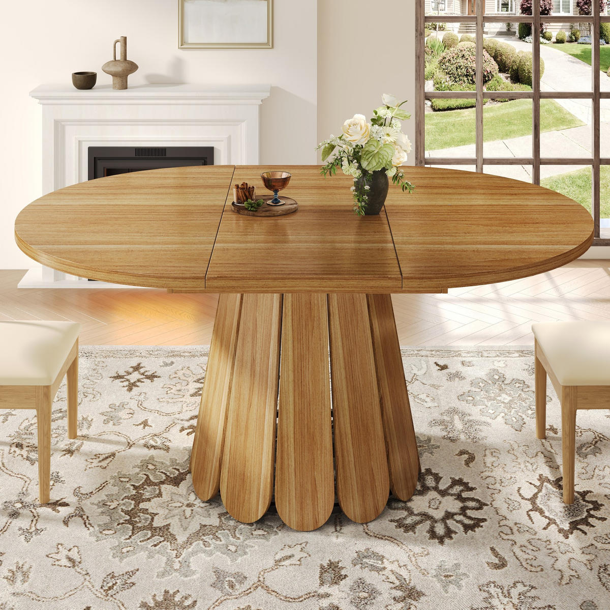 ESSTISCH 118/158/118/76,8 cm in Braun ausziehbar mit Holzoptik - Braun, Holzwerkstoff (118/118/76cm) - Flora Grace
