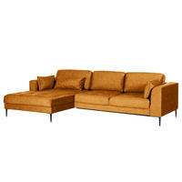 ECKSOFA mit Longchair - Rot, Textil/Metall (275/168cm) - home24