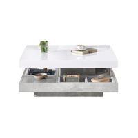 COUCHTISCH 70/70/36 cm weiß mit Hochglanzplatte 360° drehbar - Weiß, Holzwerkstoff (70/70/36cm) - OKWISH