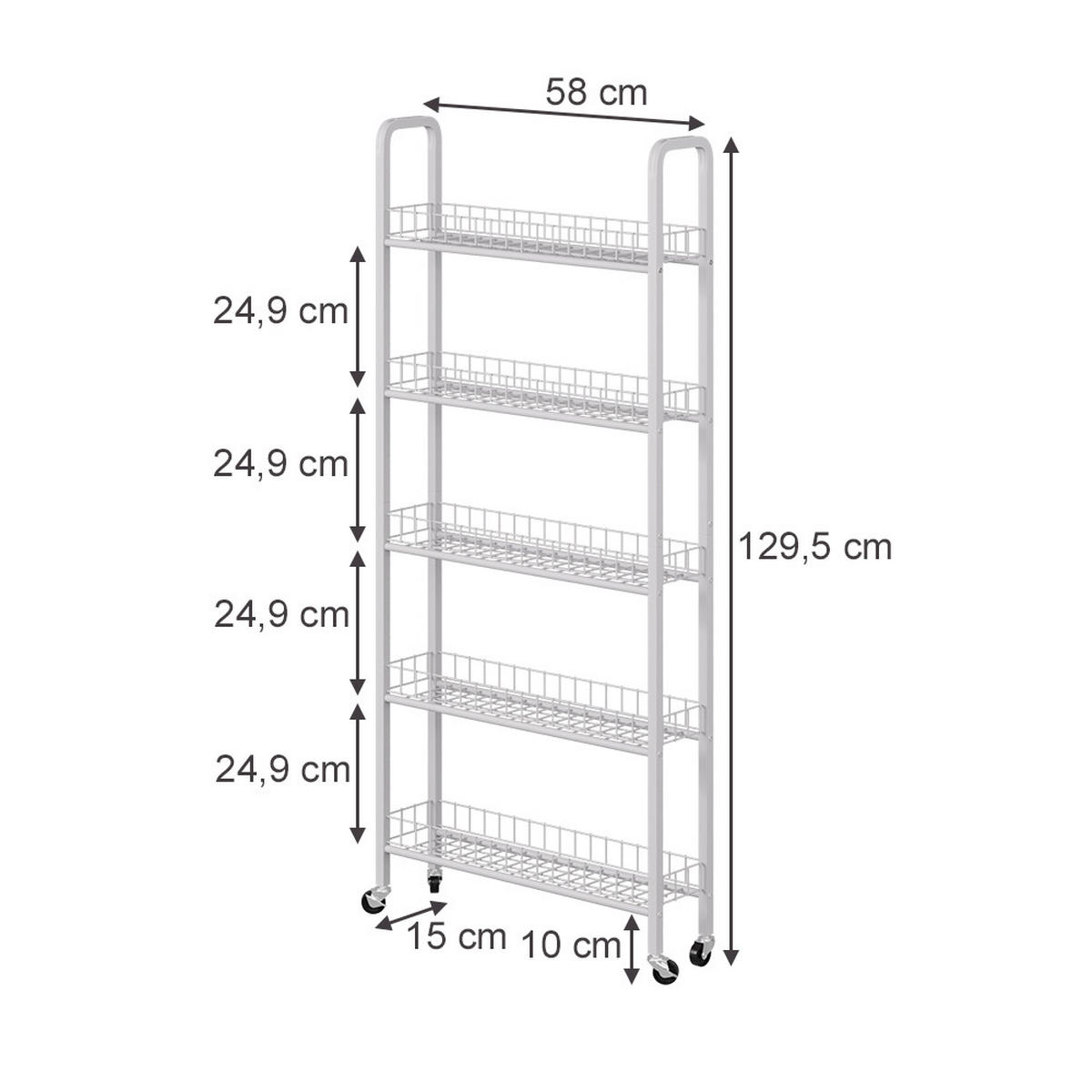 MOBILNÍ PODSTAVEC Rolivo Bílá - bílá, kov (58/129.5/15cm) - Vicco
