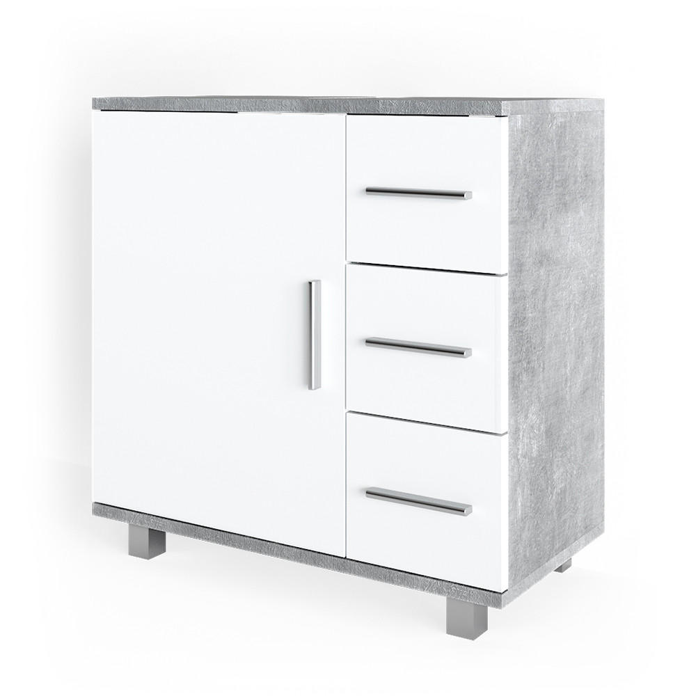 WASCHBECKENUNTERSCHRANK Ilias Beton 60 x 60 cm - Schieferfarben, Holzwerkstoff (60/60.8/33cm) - Vicco