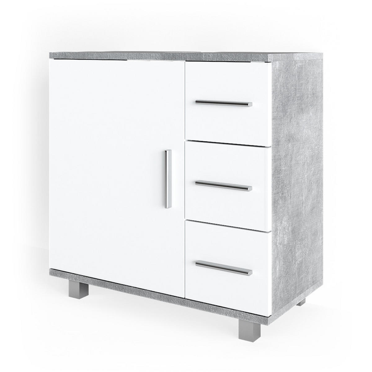 WASCHBECKENUNTERSCHRANK Ilias Beton 60 x 60 cm - Schieferfarben, Holzwerkstoff (60/60.8/33cm) - Vicco