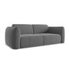 3-SITZER SOFA Samt Stoff Grau - Schwarz/Grau, Kunststoff/Textil (210/74/105cm) - Makamii