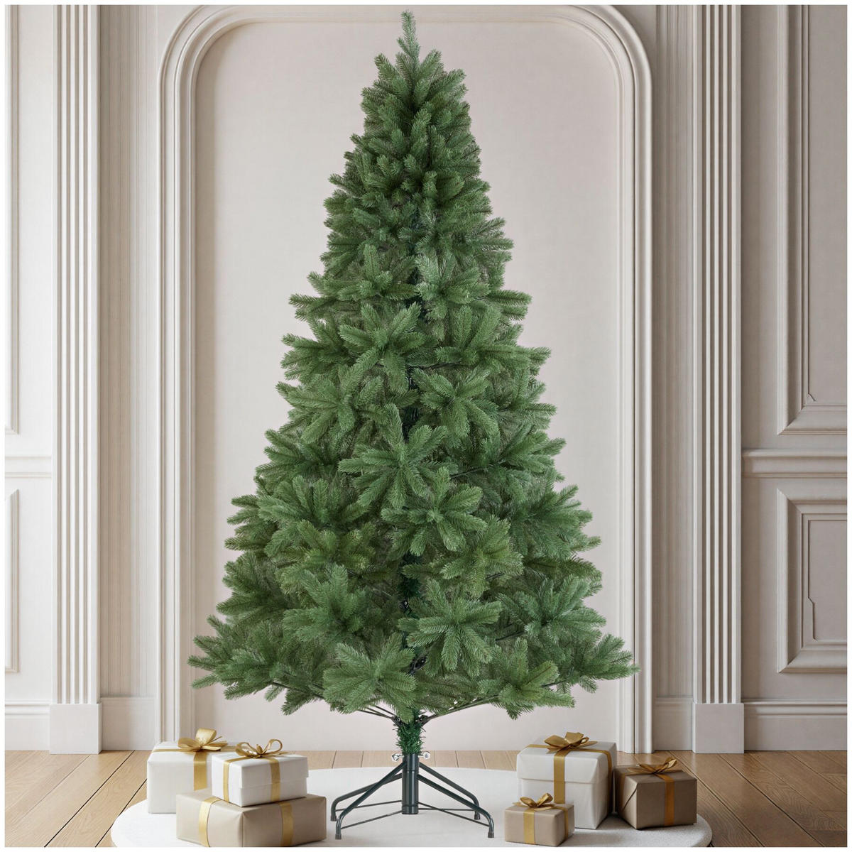 WEIHNACHTSBAUM Dancer, pulverbeschichteter Metallständer mit Kunststoffkappen, grün - Grün, Kunststoff (210cm) - tectake